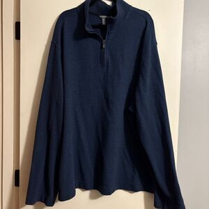 Van Heusen Mens‎ 3XLT Blue Flex 1/4 Zip Pullover Sweater With Stretch